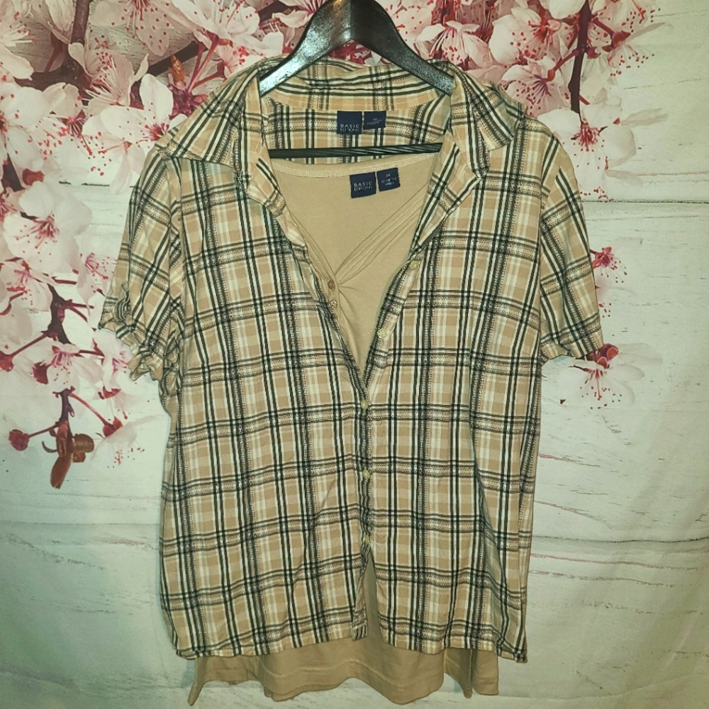 Plaid Top with Matching Undershirt